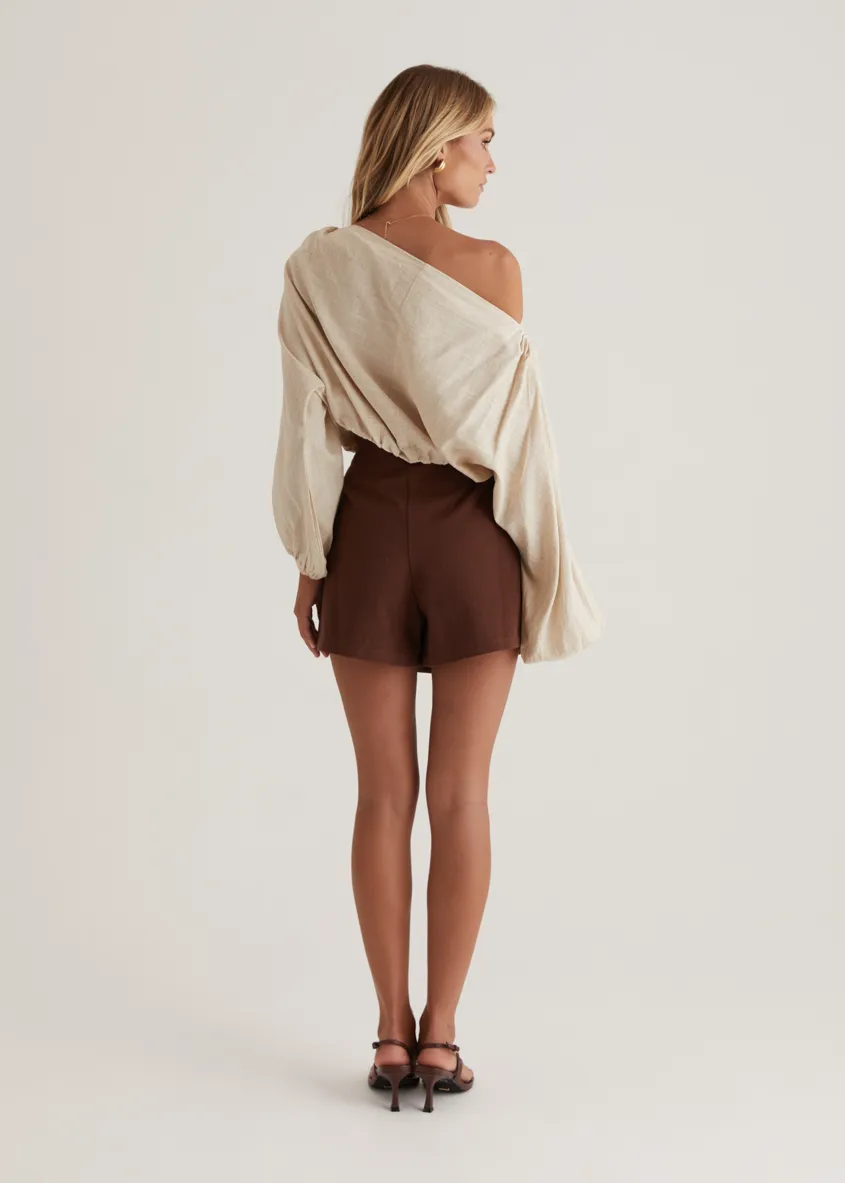 Savana Denim Skort - Choc