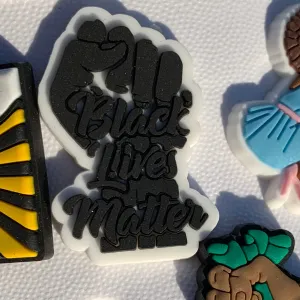 SHOE CHARMS - SCRIPT BLACK LIVES MATTER FIST