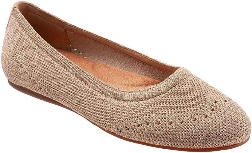SoftWalk Women's Santorini Ballet Flat, Gold, 9.0 N US