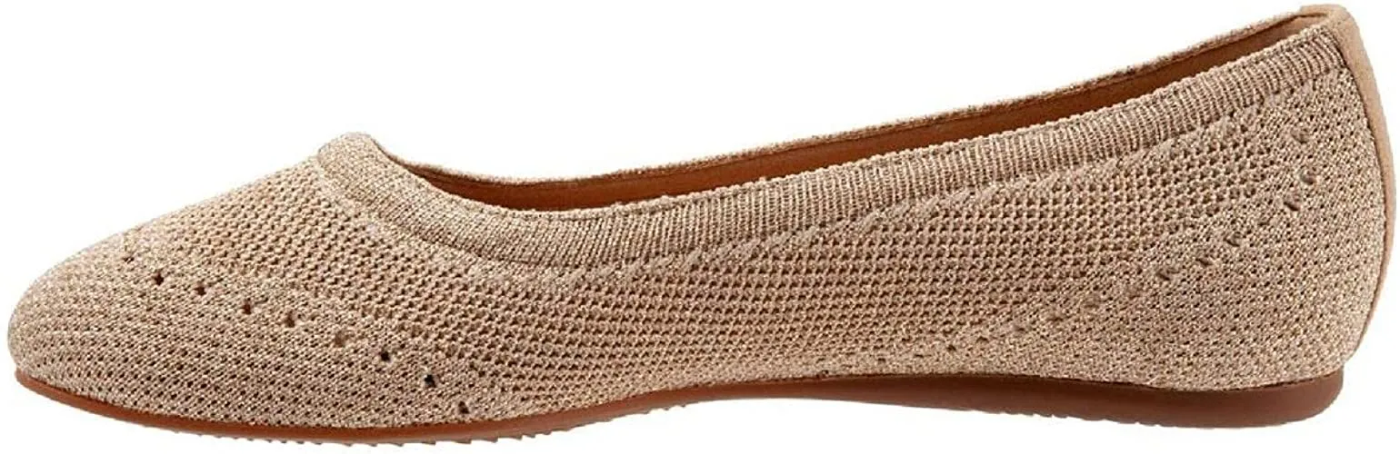 SoftWalk Women's Santorini Ballet Flat, Gold, 9.0 N US