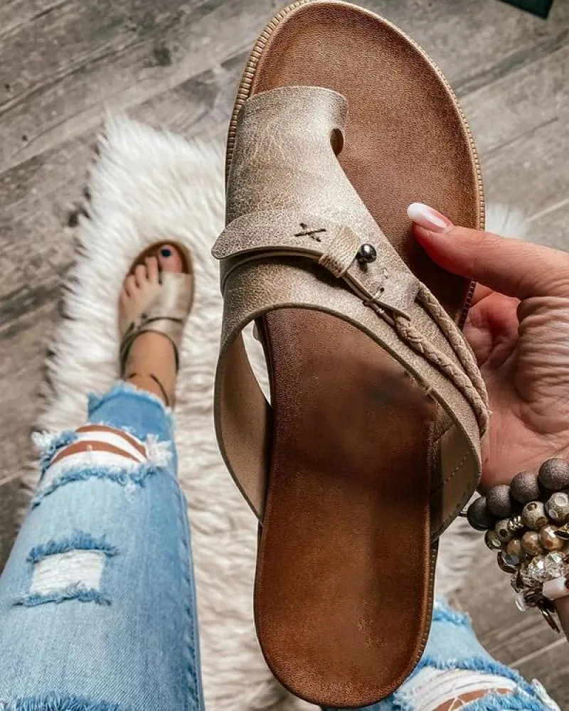 Solid Color Beach Flip-Flops Slippers