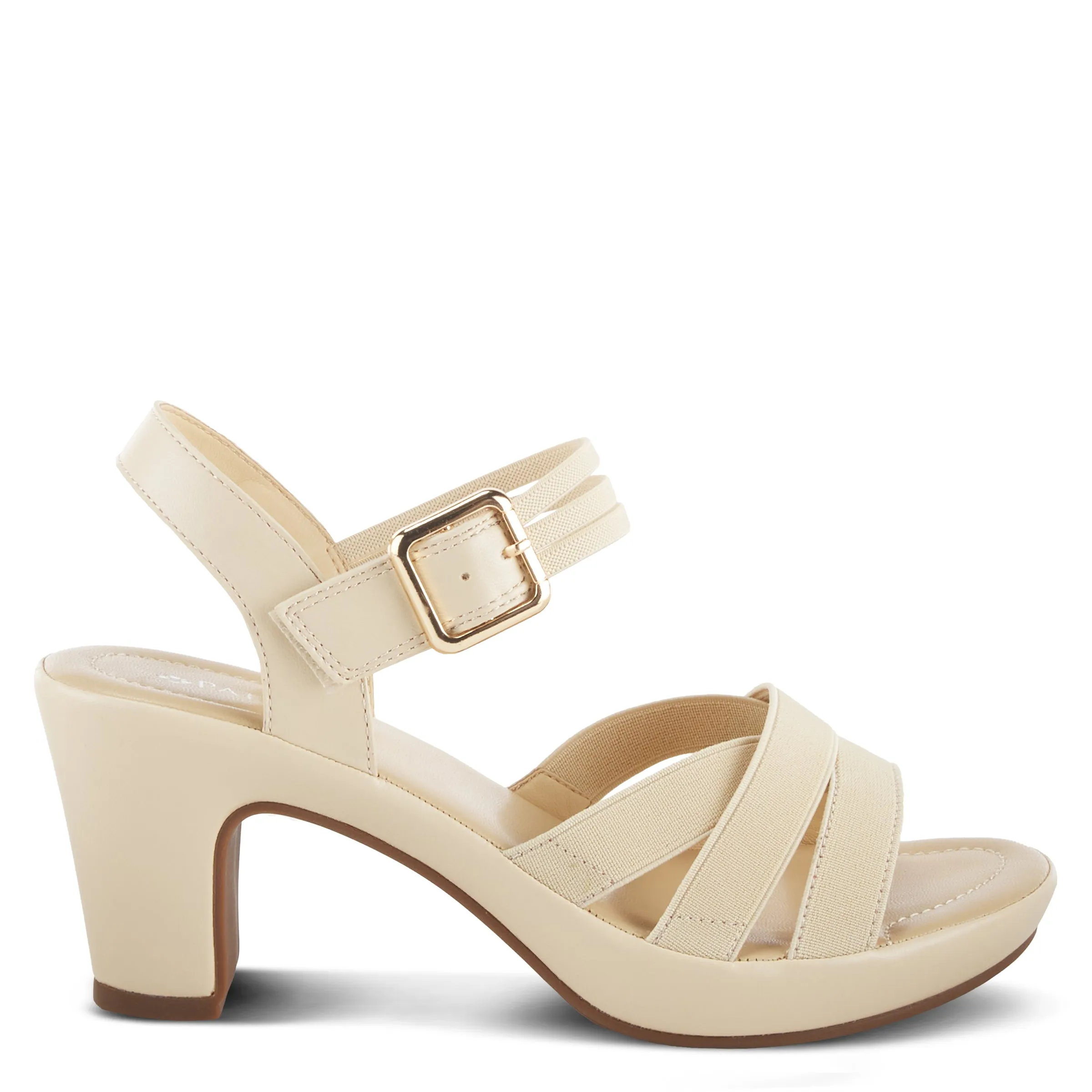 Spring Step Shoes Patrizia Neesa Stretch Sandal Women’s Vegan Comfort 3" Heel