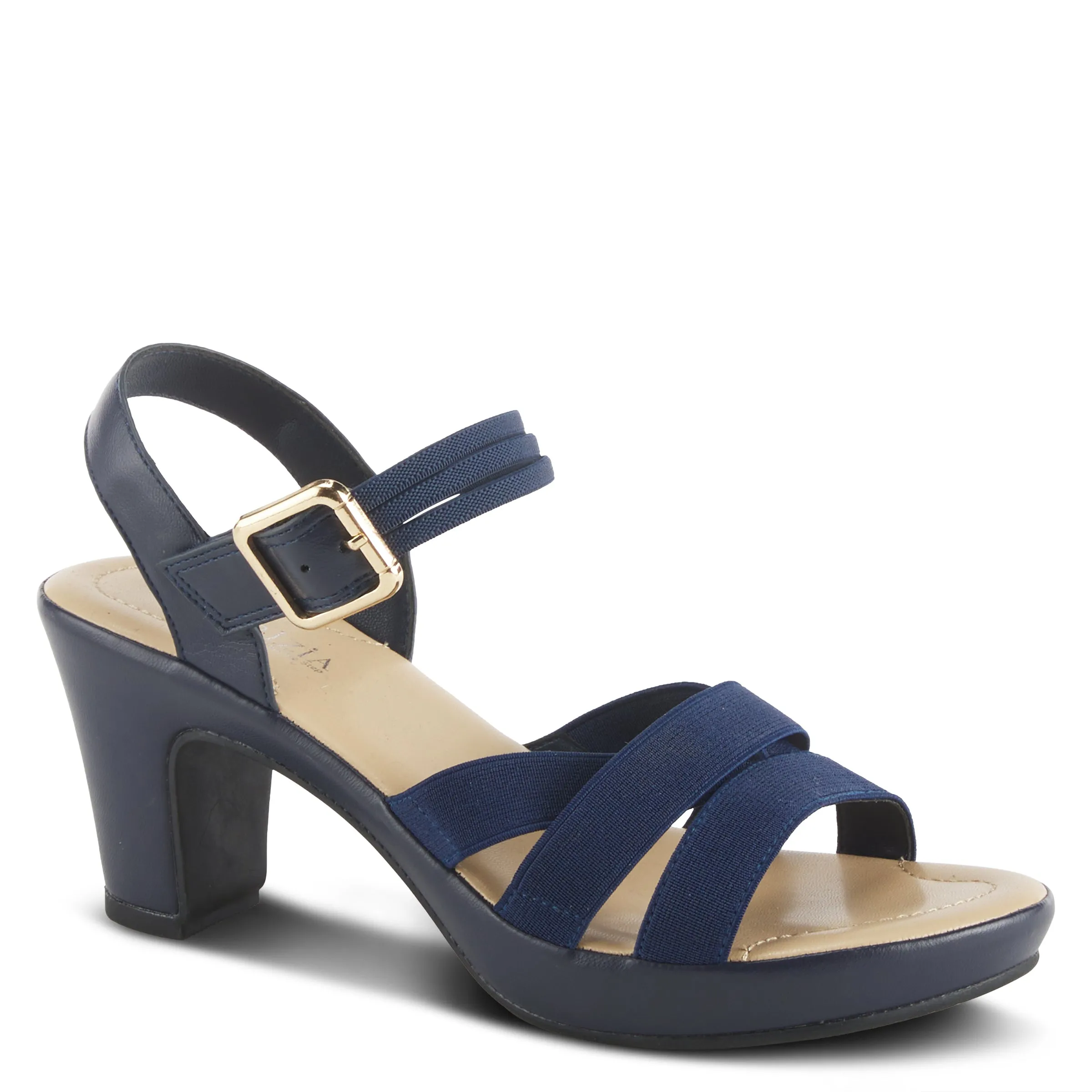 Spring Step Shoes Patrizia Neesa Stretch Sandal Women’s Vegan Comfort 3" Heel