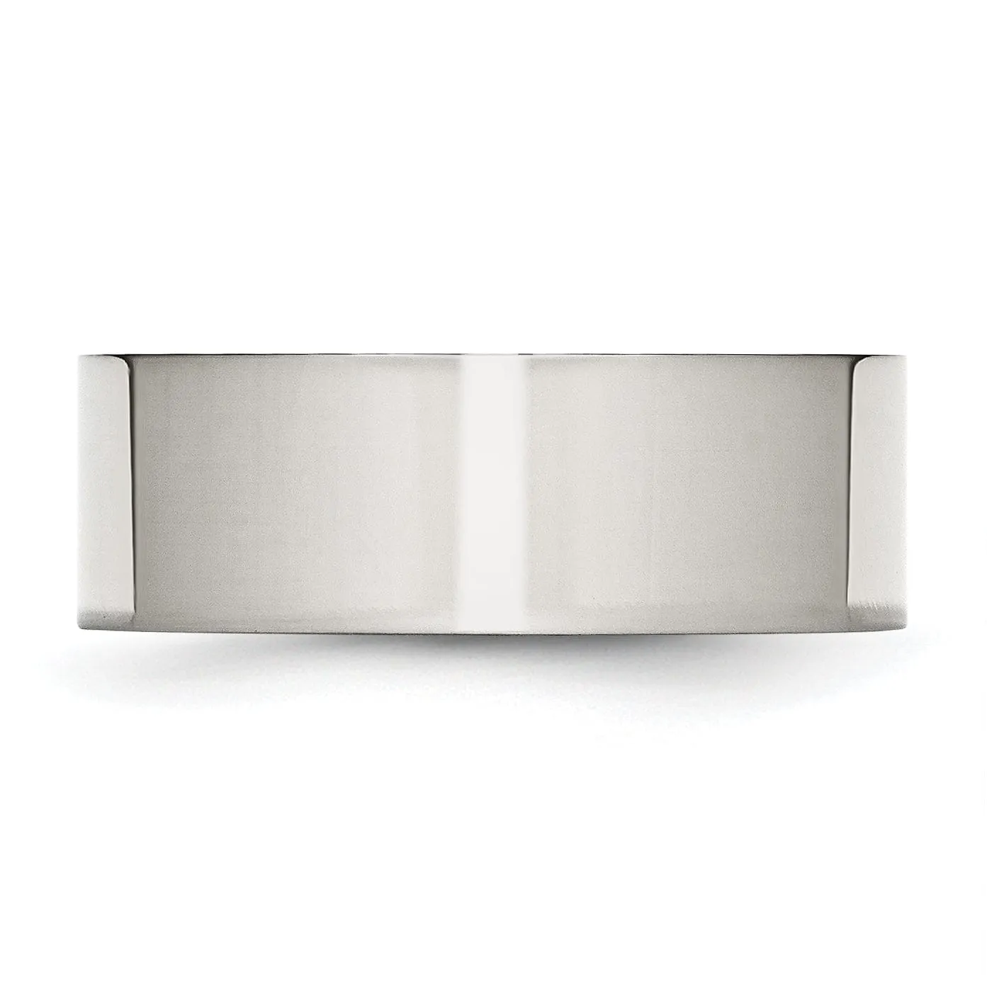 Stainless Steel Flat Polished Unisex 8MM Ring