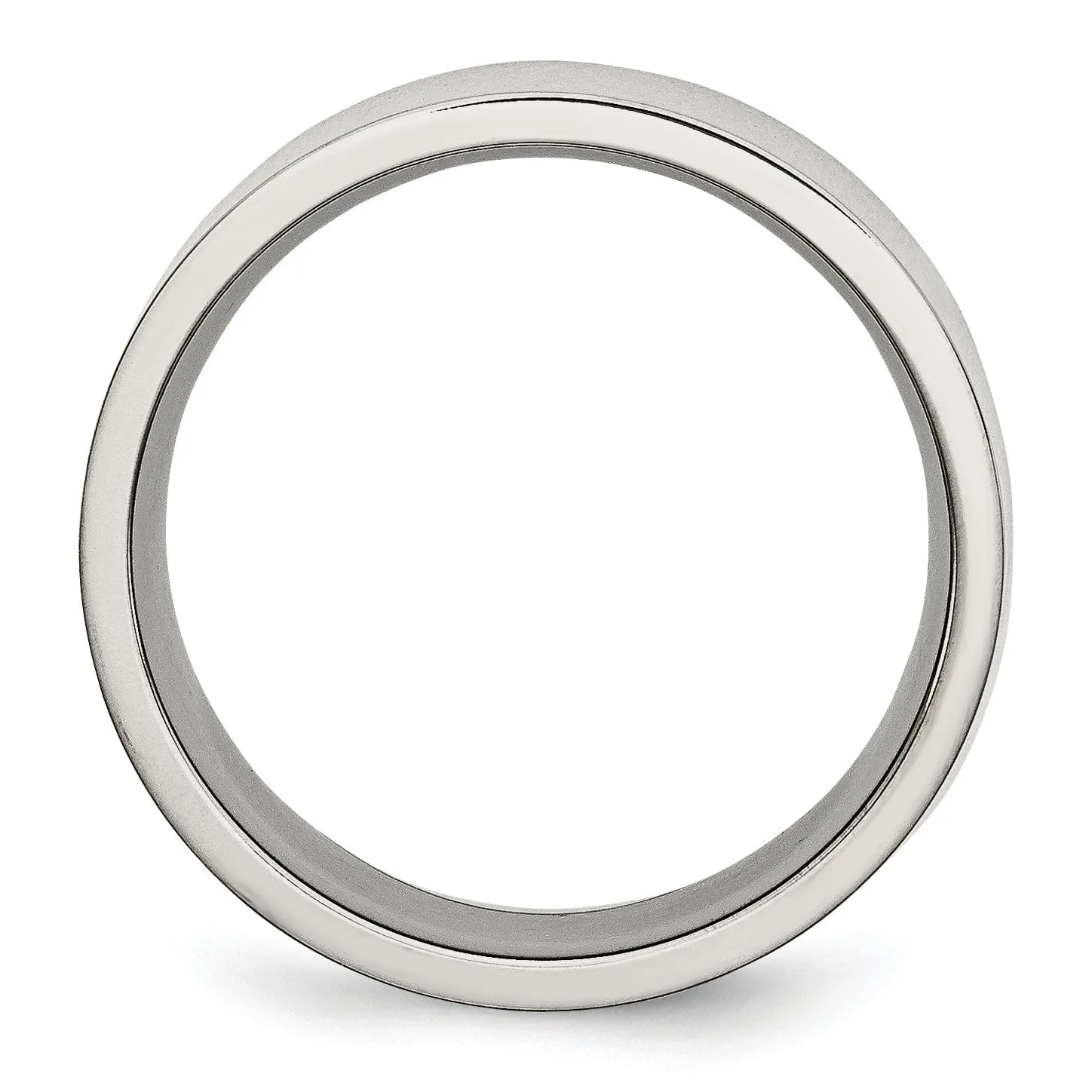 Stainless Steel Flat Polished Unisex 8MM Ring