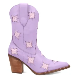 Starburst Tooled Inlay Snip Toe Pull On Cowboy Booties