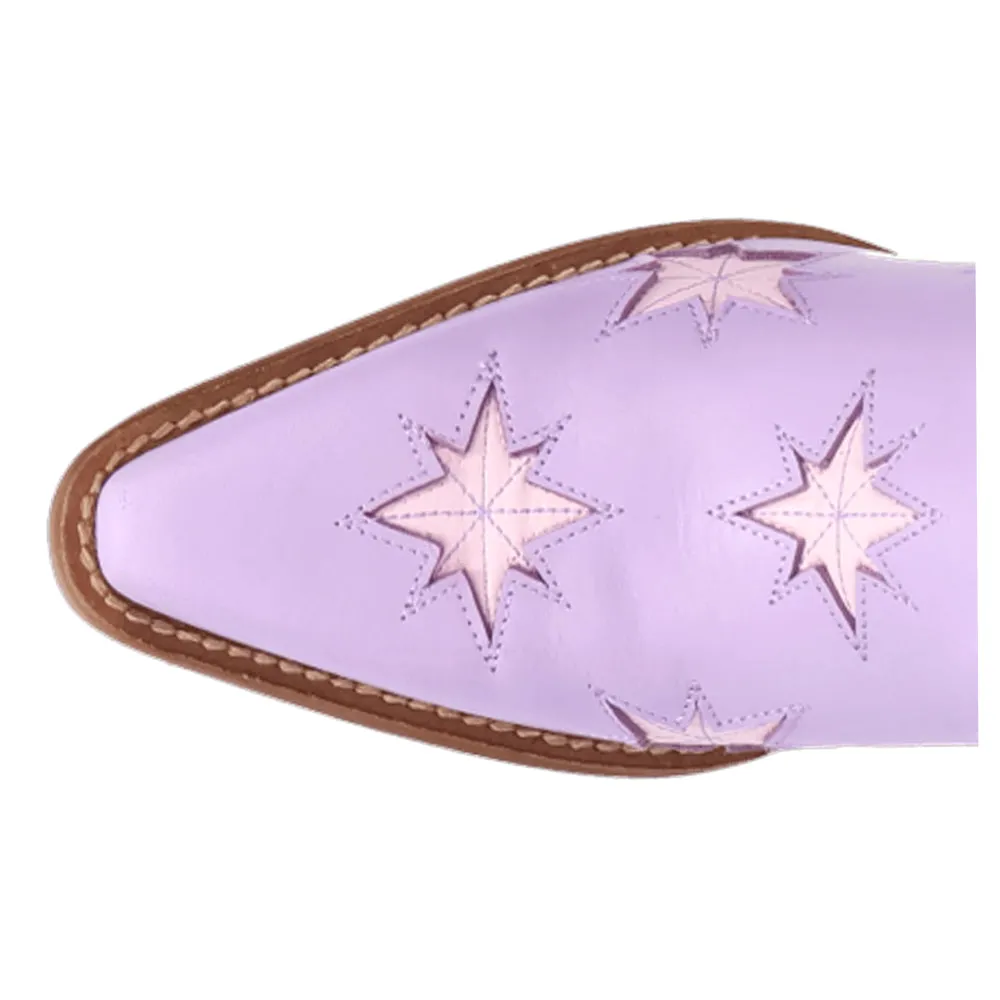 Starburst Tooled Inlay Snip Toe Pull On Cowboy Booties