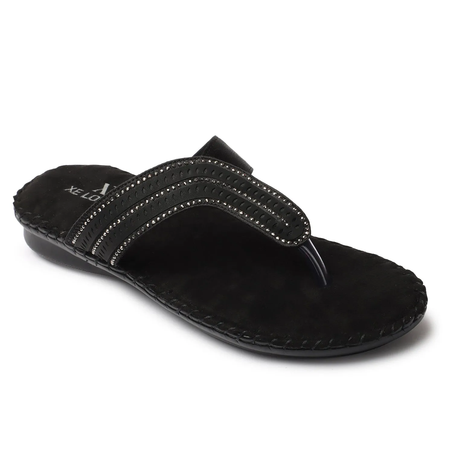 Stunning & Graceful Siroski Design Flat Doctor Slippers