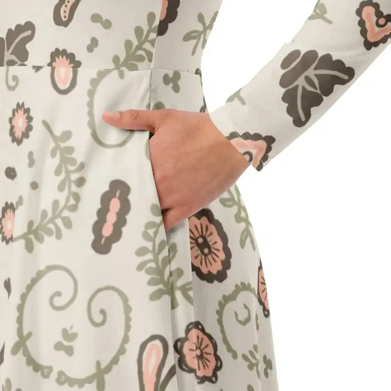 Stunning Eco Chic Long Sleeve Midi Dress