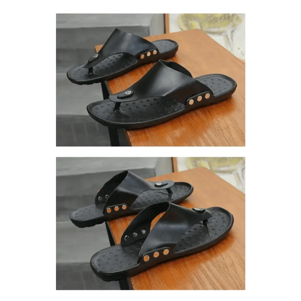 Summer Modern Design Men Flip-Flops For Beach Slippers Classic Brown Sandals Comfortable Casual Beach Outdoor Slippers For Men