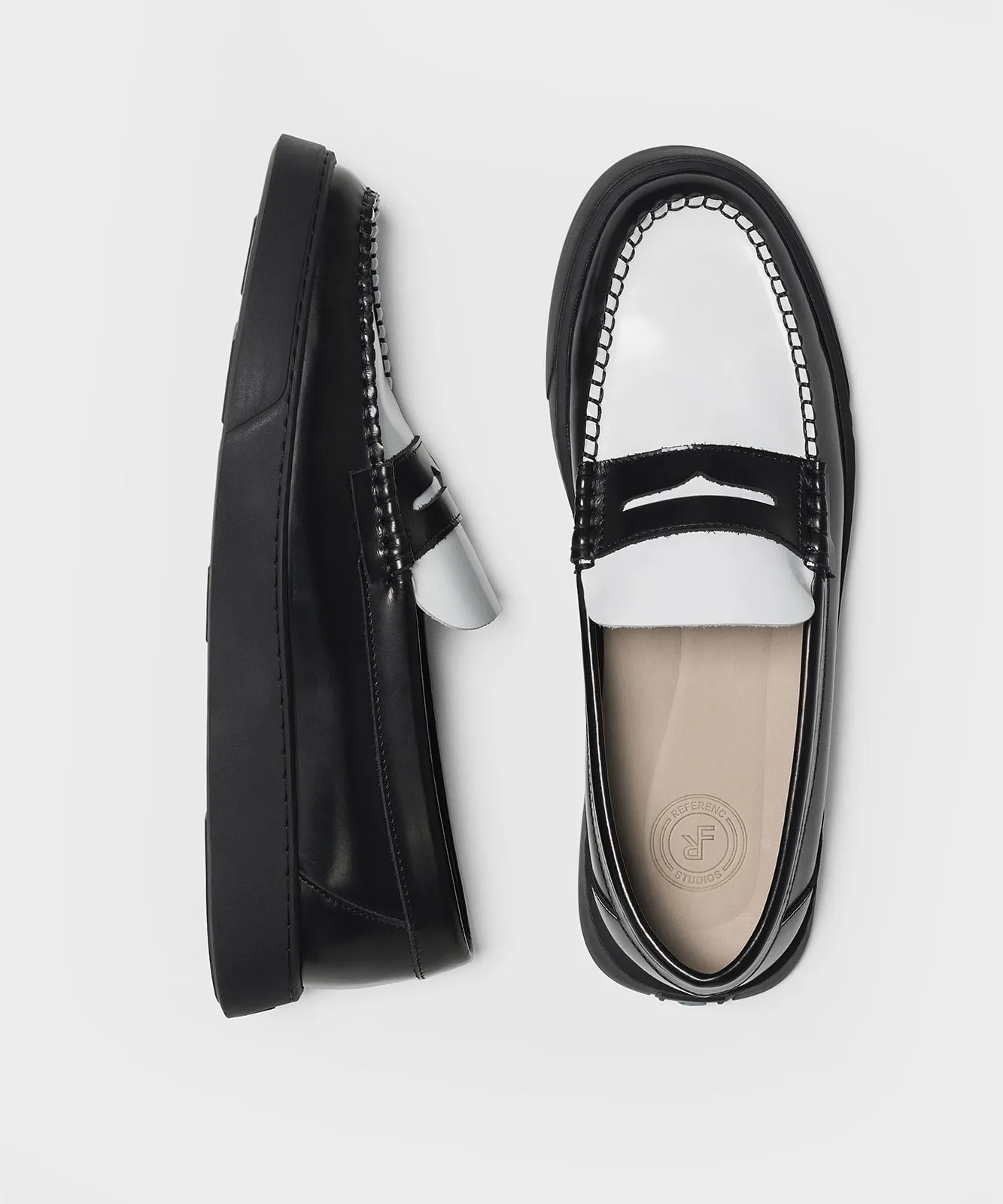The Cornell Sport Black / White Brushed Leather