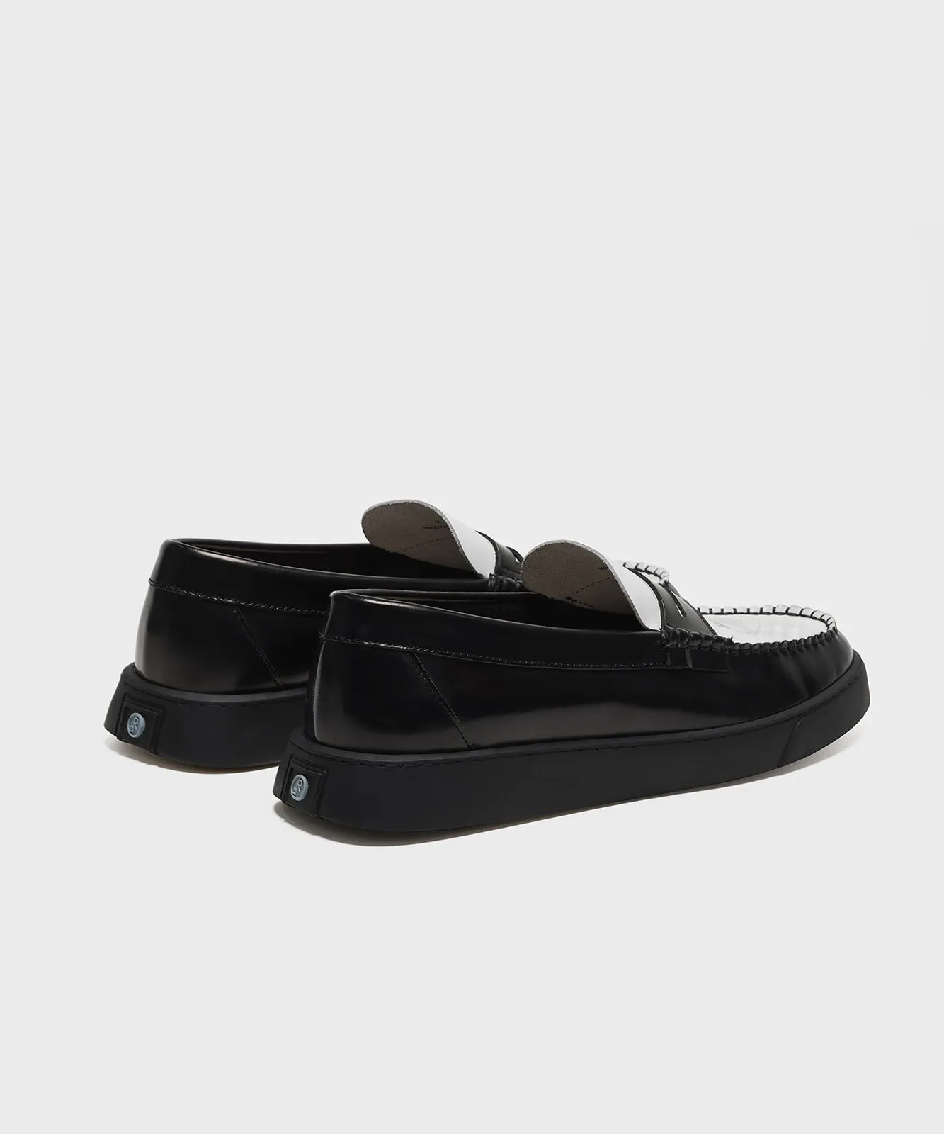 The Cornell Sport Black / White Brushed Leather