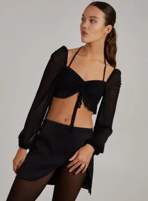 Tie Front Halter Neck Bralette