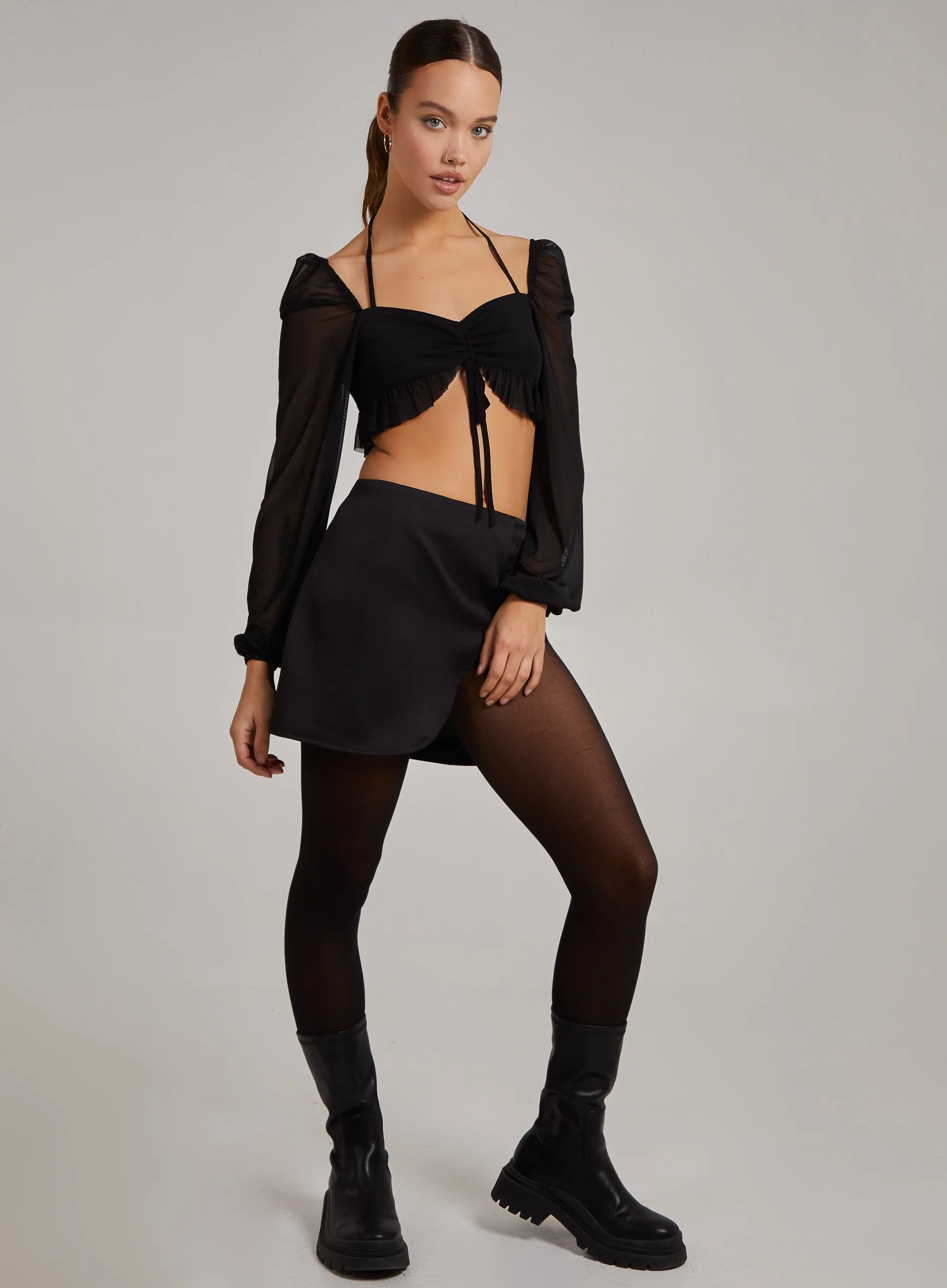 Tie Front Halter Neck Bralette