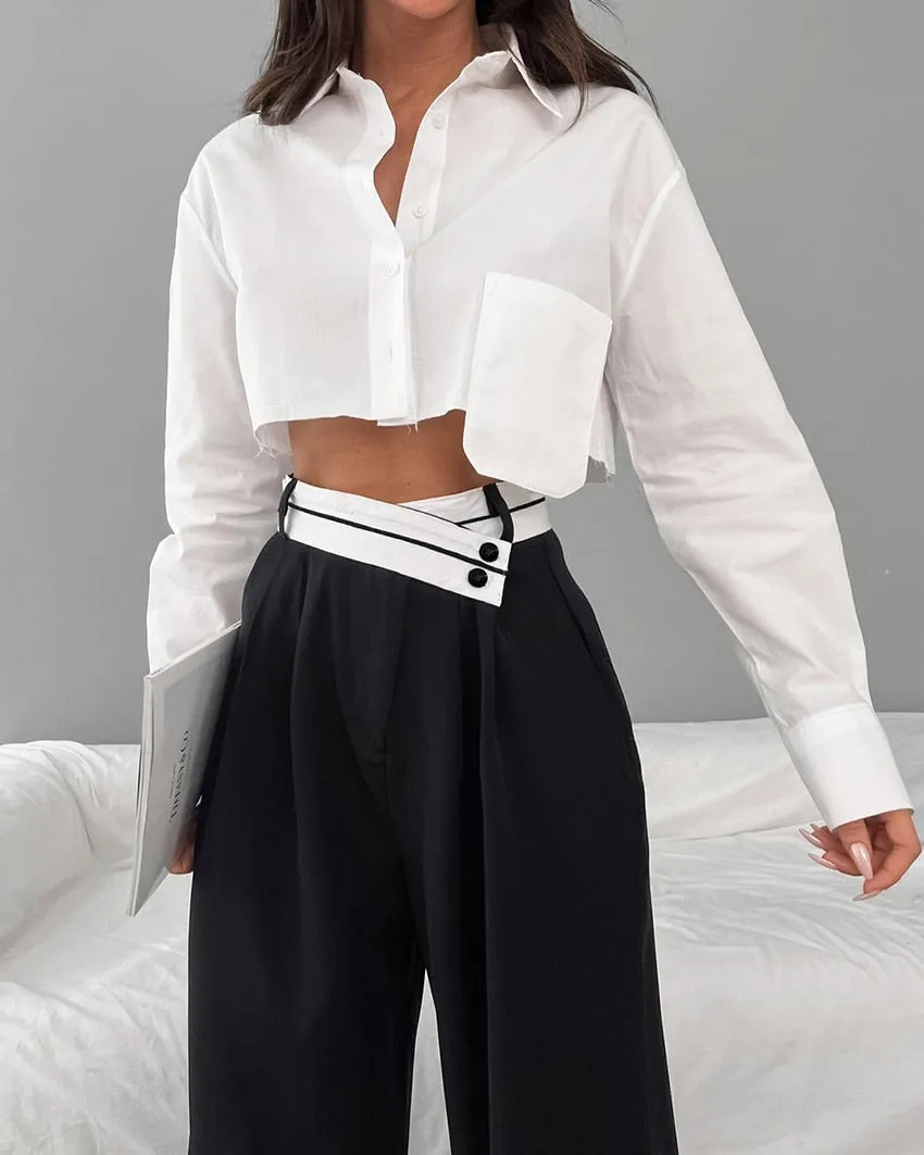 Tierra Patchwork Wide Leg High Waisted Pants