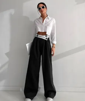 Tierra Patchwork Wide Leg High Waisted Pants