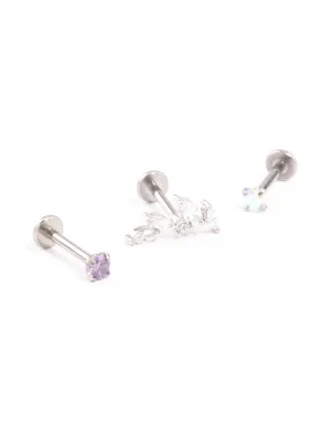 Titanium Cubic Zirconia Marquise Leaf Flat Back Pack