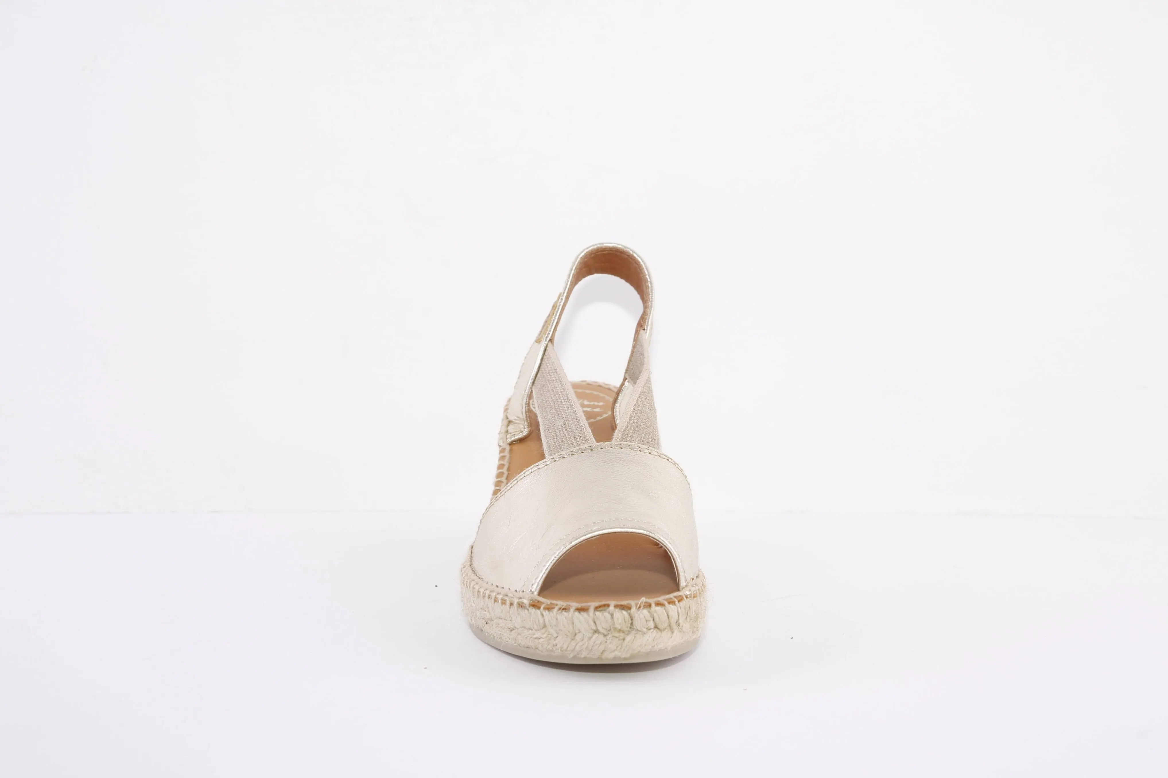 TONI PONS - TEIDE LOW WEDGE ELASTIC STRAP SANDAL - PLATINUM