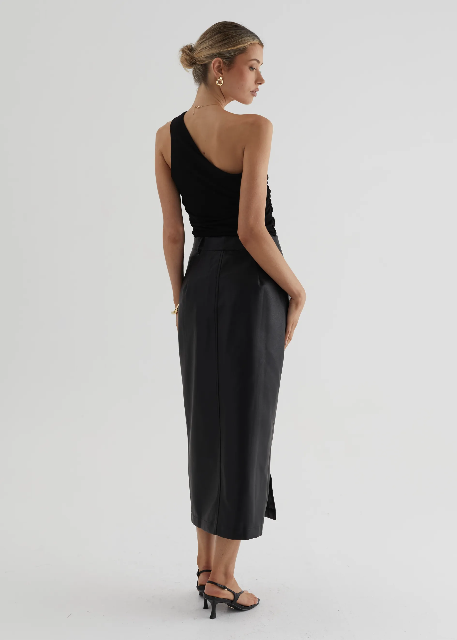 Tretra PU Maxi Skirt - Black