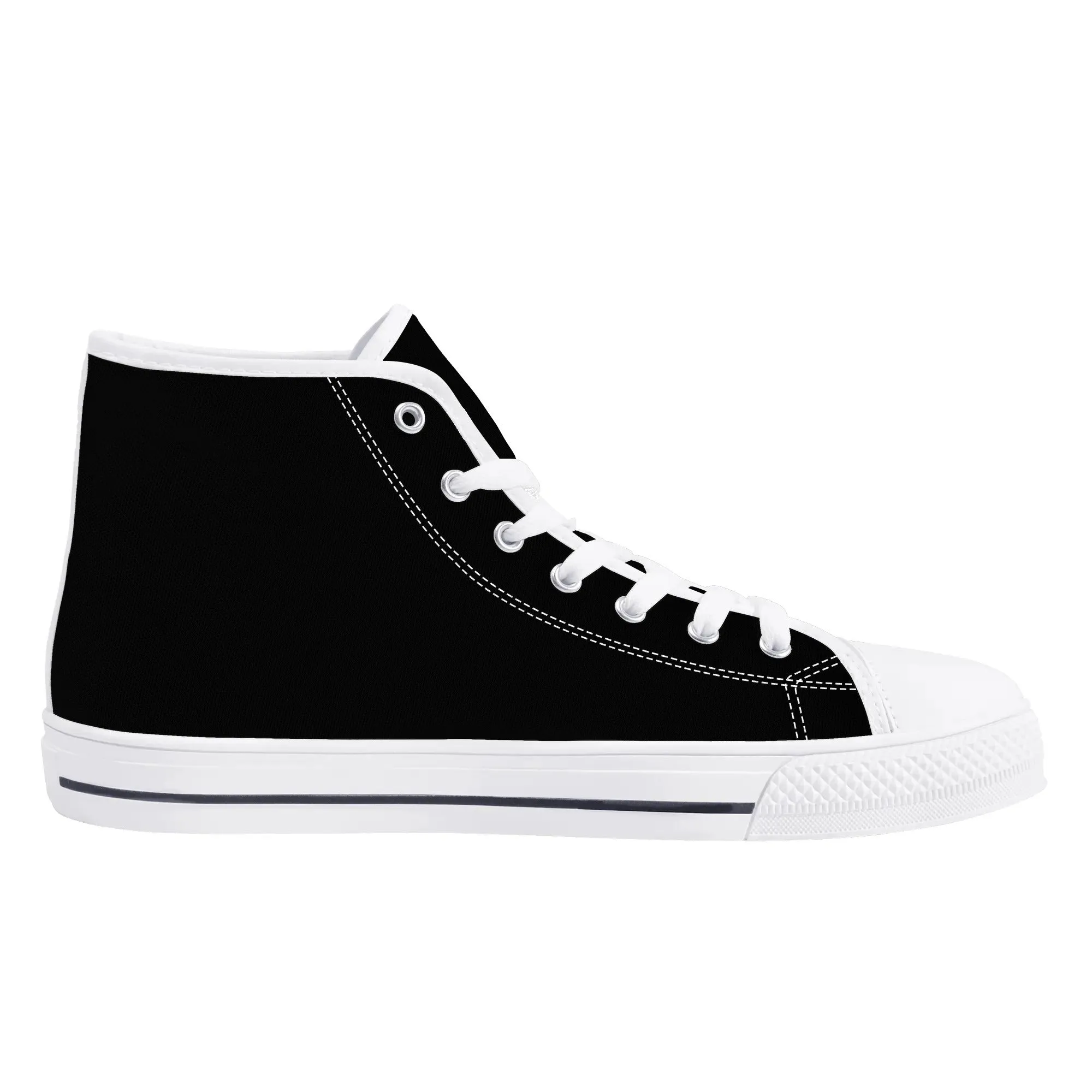 Unisex Black and White High Top Canvas Shoes