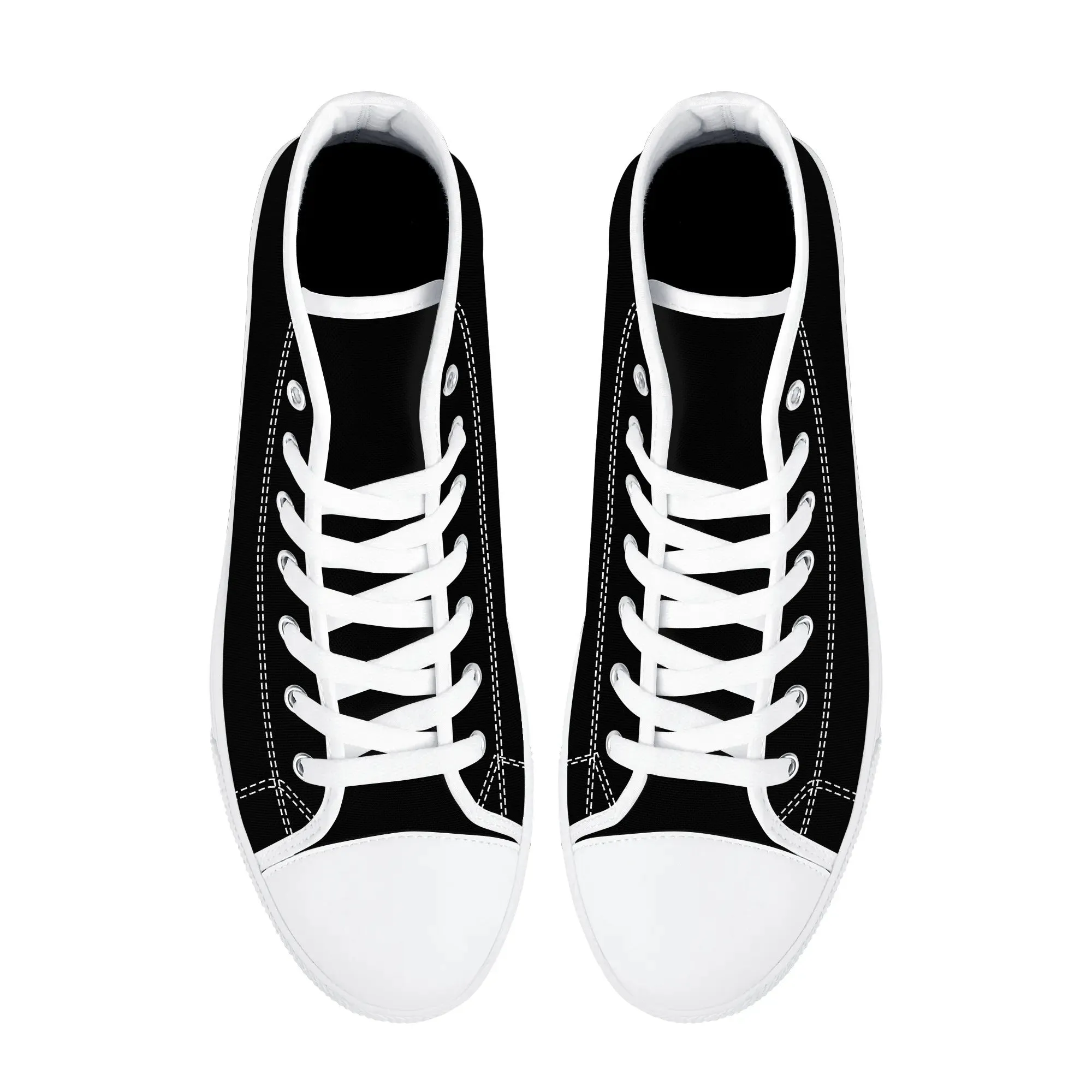 Unisex Black and White High Top Canvas Shoes
