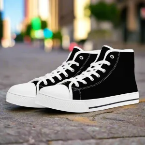 Unisex Black and White High Top Canvas Shoes