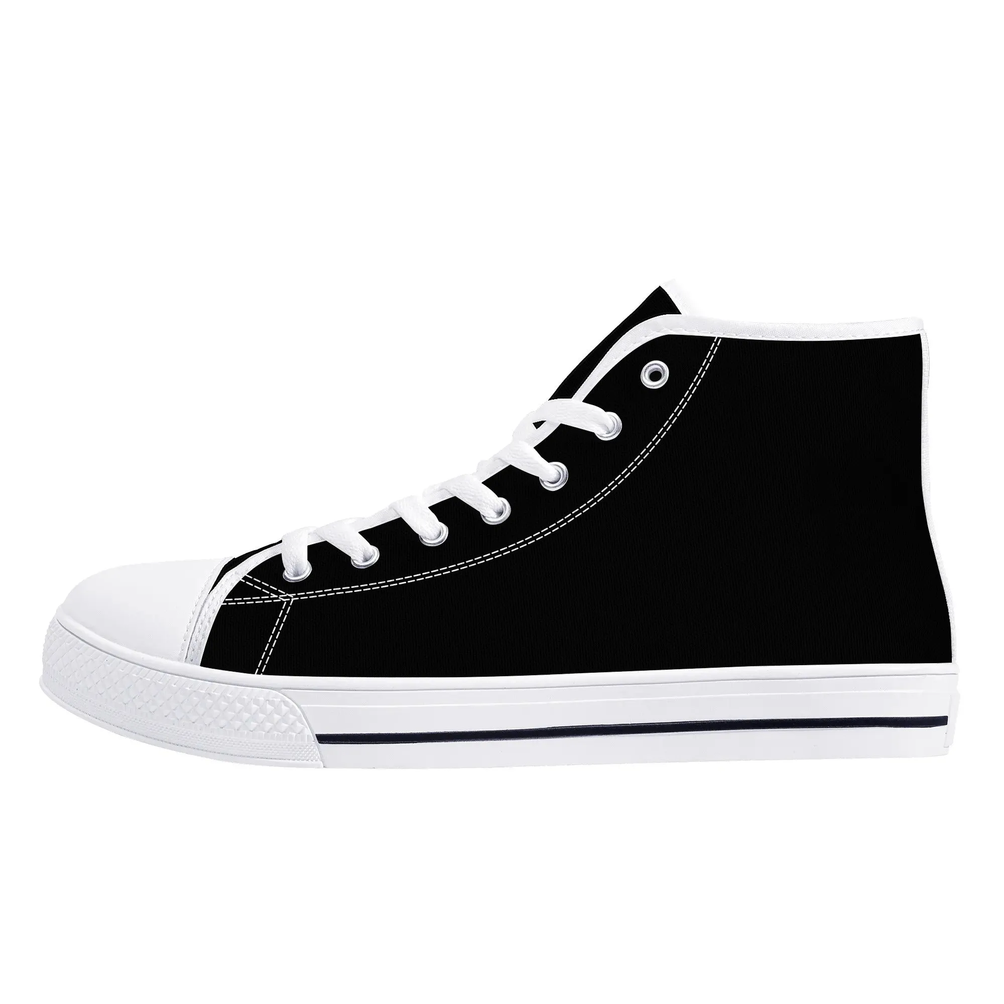 Unisex Black and White High Top Canvas Shoes