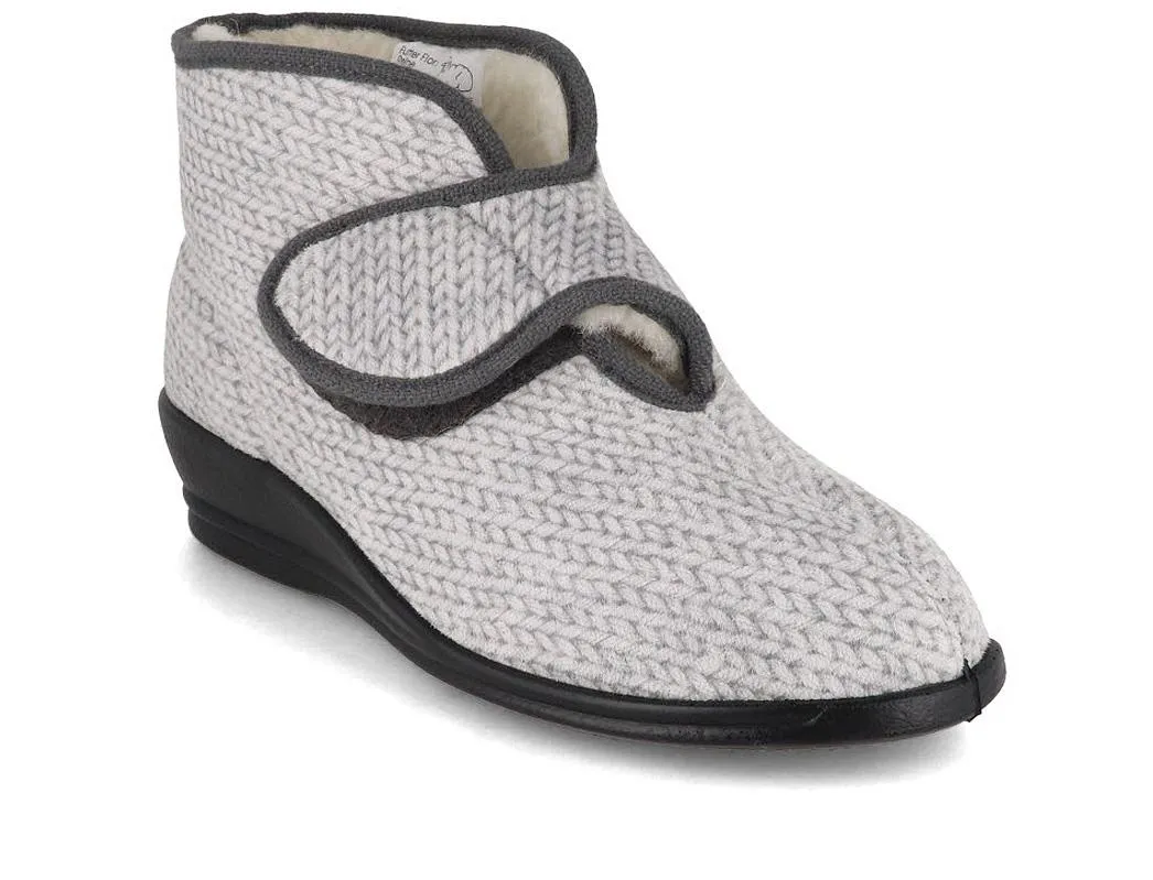 Varomed vital Womens Velcro Boots 'Bella', gray