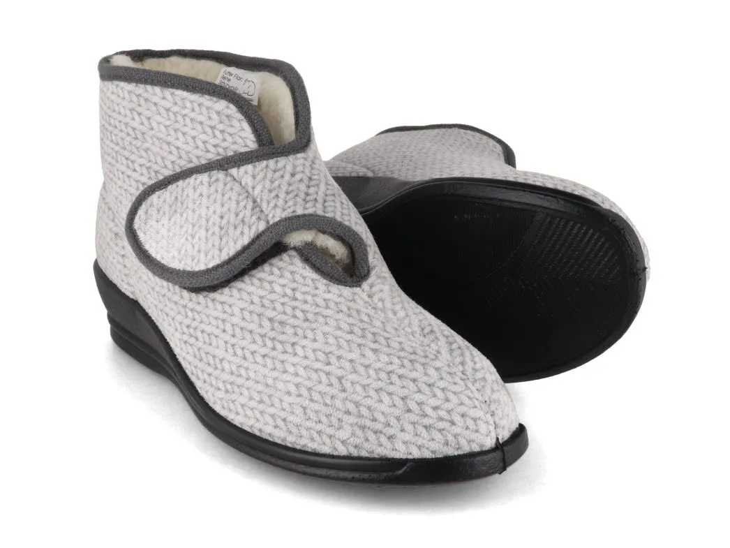 Varomed vital Womens Velcro Boots 'Bella', gray