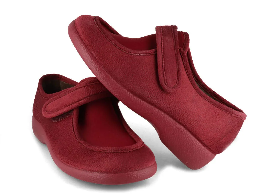 Varomed vital Women's Velcro Slippers 'Ricardo', bordeaux