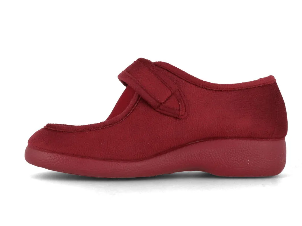 Varomed vital Women's Velcro Slippers 'Ricardo', bordeaux