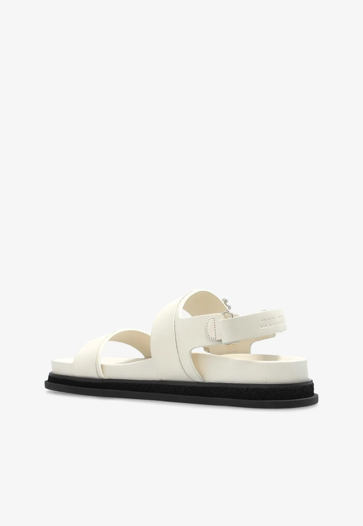Verity Leather Crystal Flat Sandals