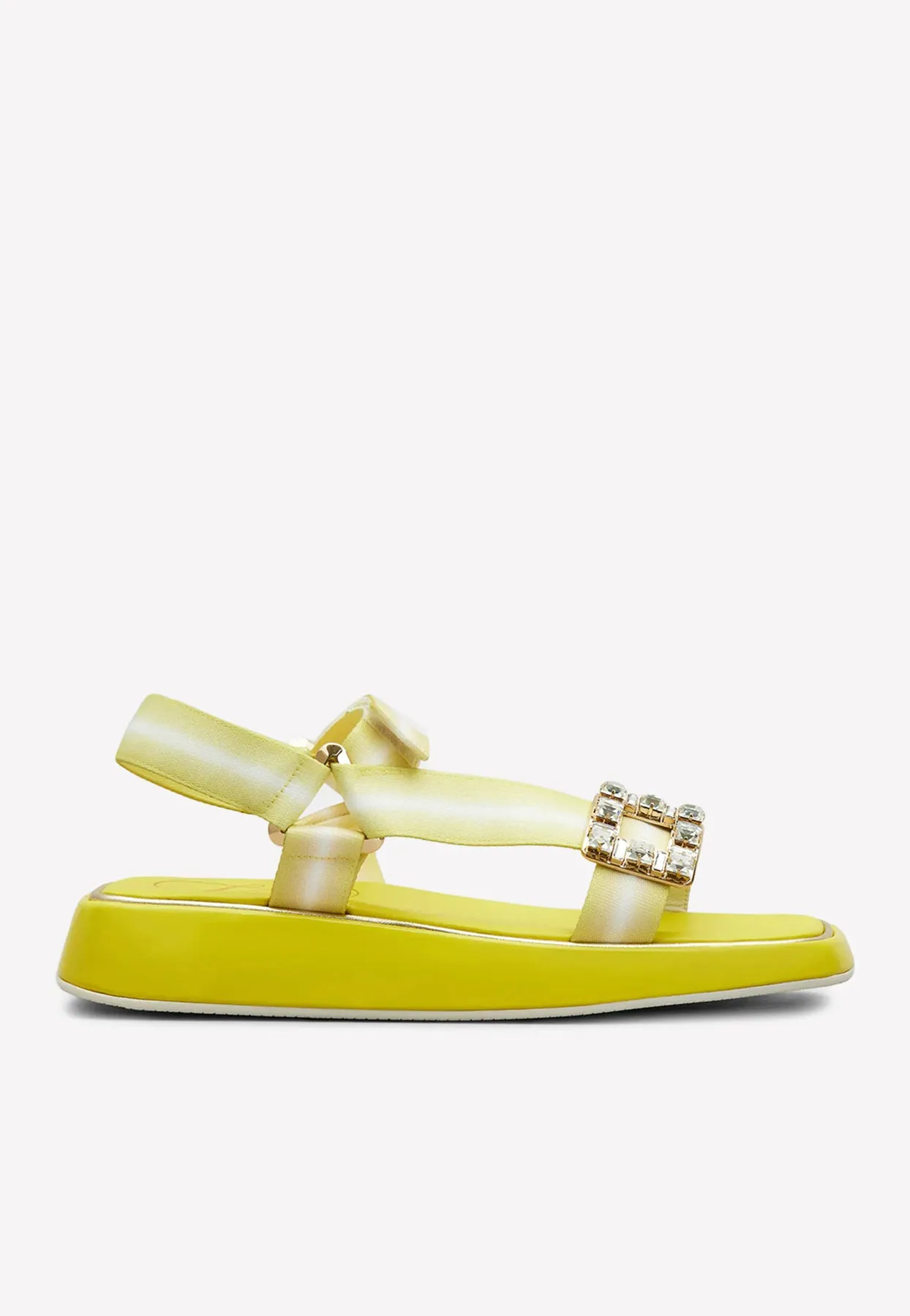 Vivier Slide Trekky Crystal Buckle Sandals