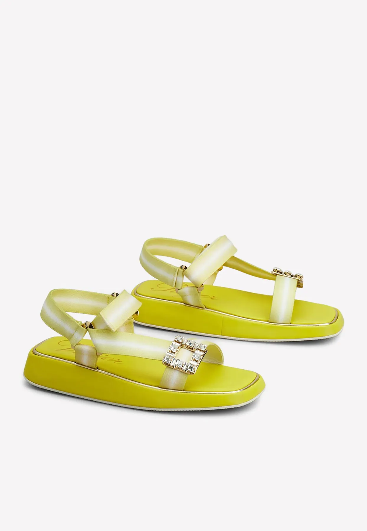 Vivier Slide Trekky Crystal Buckle Sandals