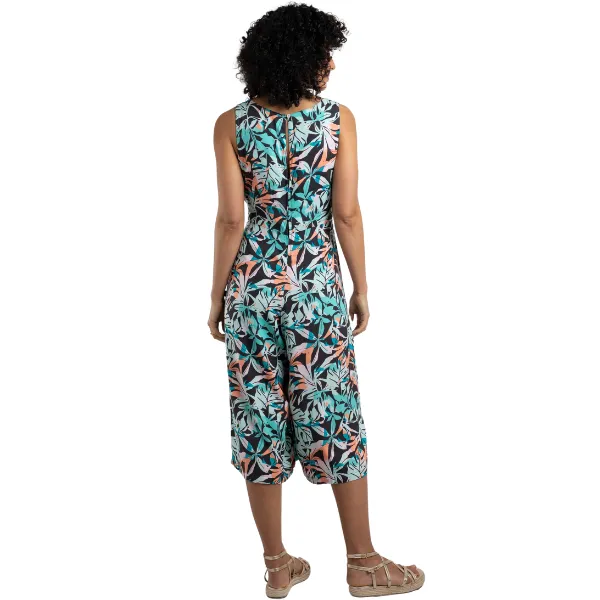 Weird Fish Nalani LivaEco™ Printed Viscose Jumpsuit Aqua blue