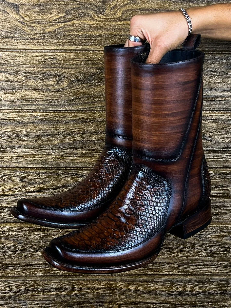 Western Cowboy Boots Trendy Men's Shoes Workwear Fashion Retro Boots