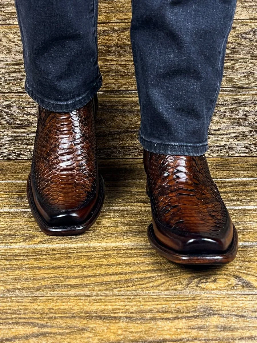 Western Cowboy Boots Trendy Men's Shoes Workwear Fashion Retro Boots