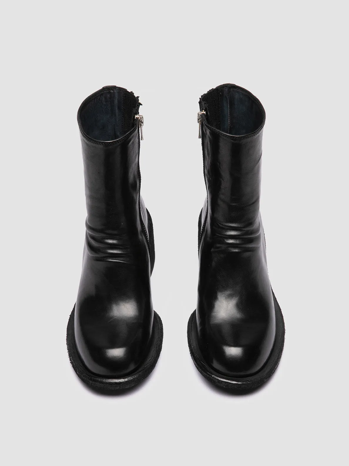WILDS 004 - Black Leather Zipped Boots