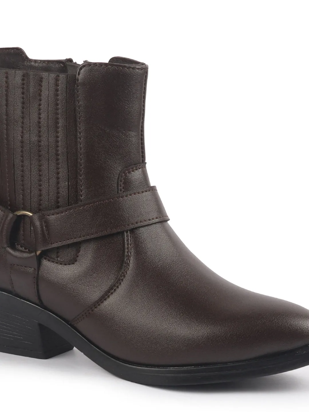 Women Mid Top Side Zipper Platform Wedge Heel Chelsea Boot Slip-On Comfortable Formal Ankle Boots