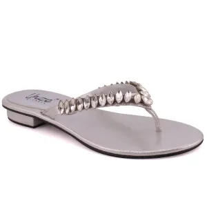 Women “NALAH” Sparkle Stones Thong Slip On Flats