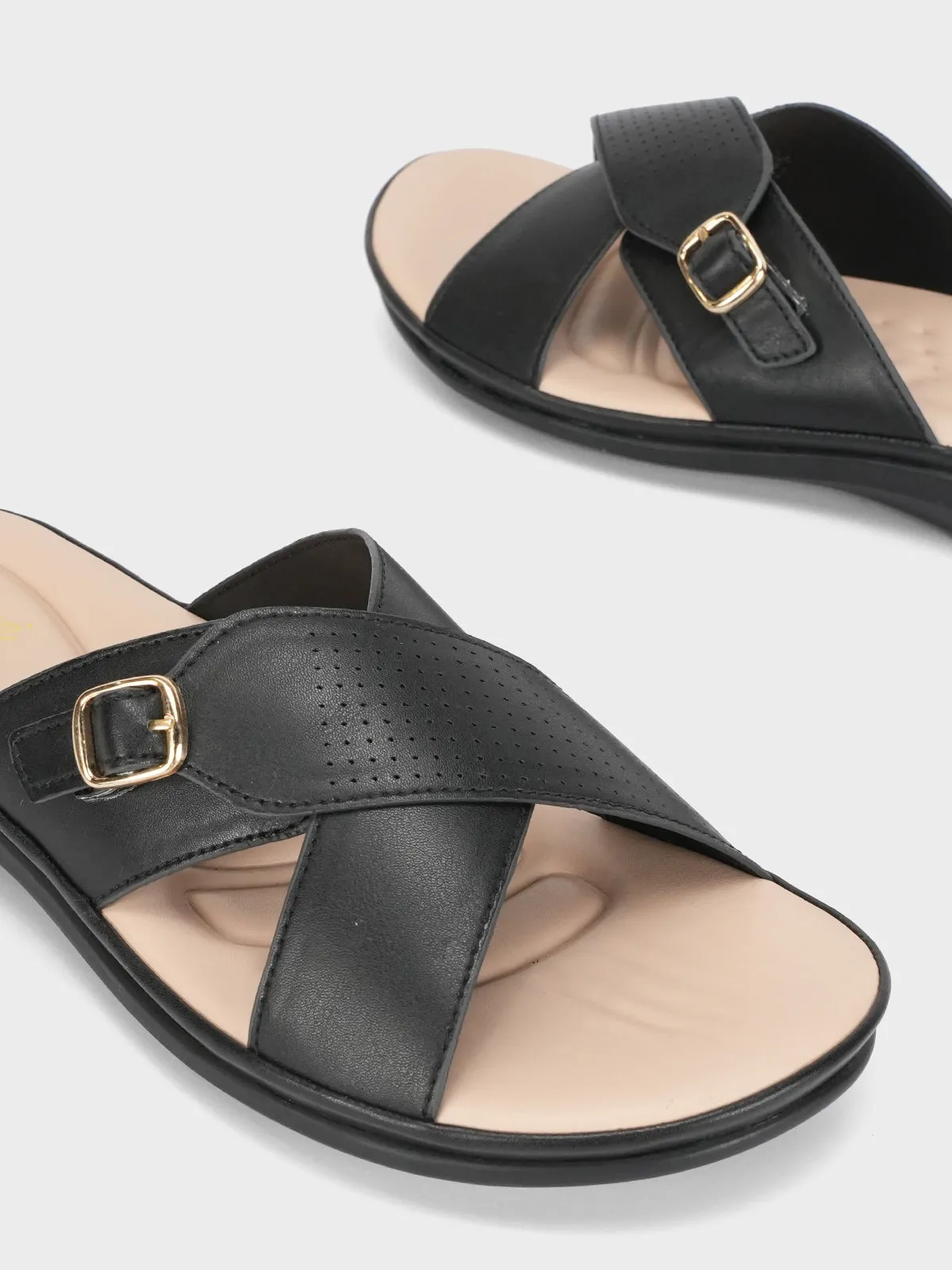 Women "CRESIDA" Crossover Comfy Flat Slippers