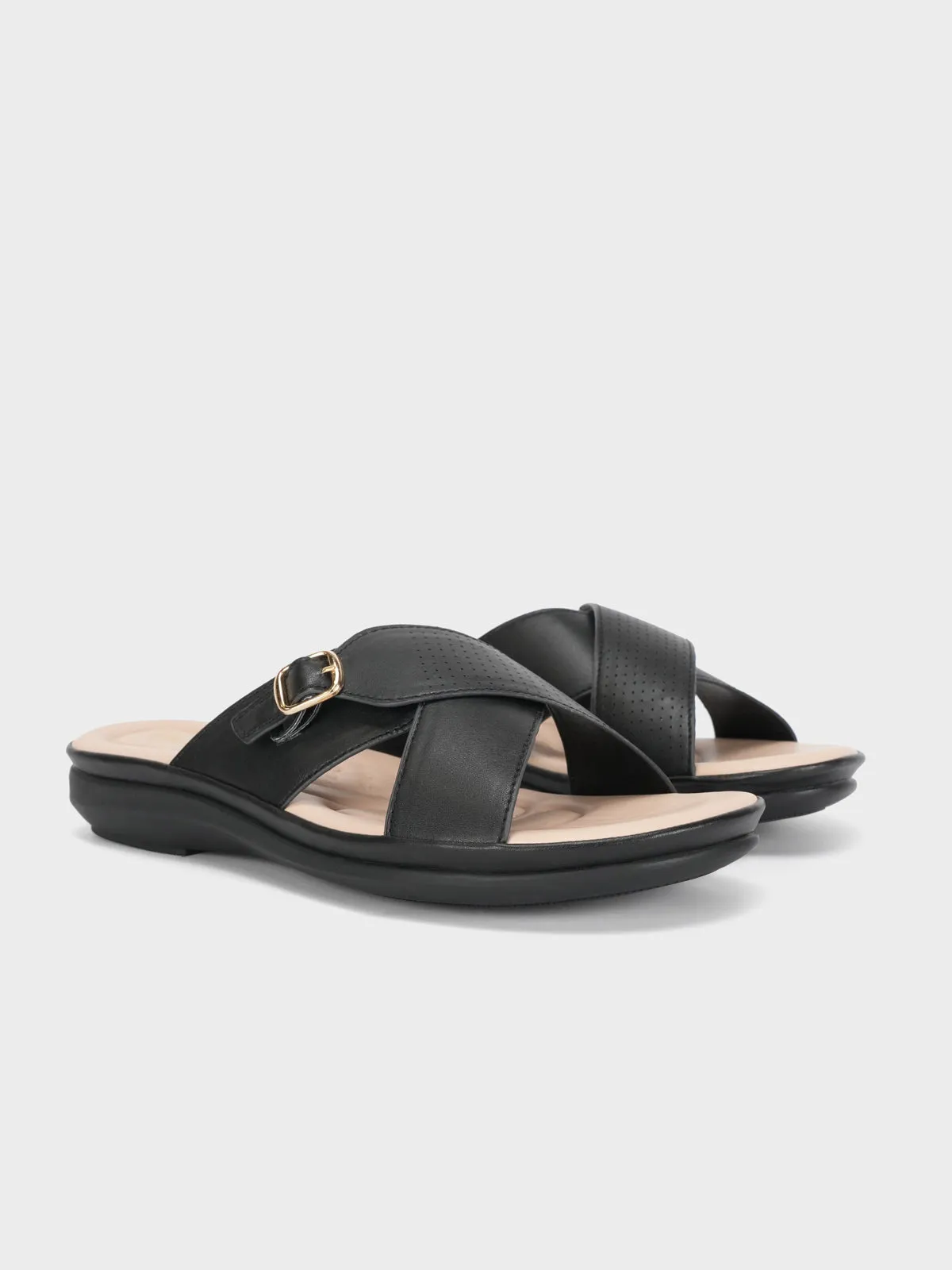 Women "CRESIDA" Crossover Comfy Flat Slippers