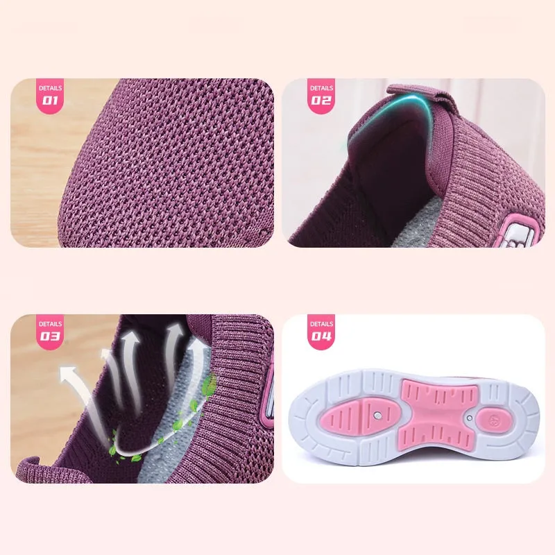 Womens Outdoor Casual Soft Bottom Mesh Breathable Sneakers