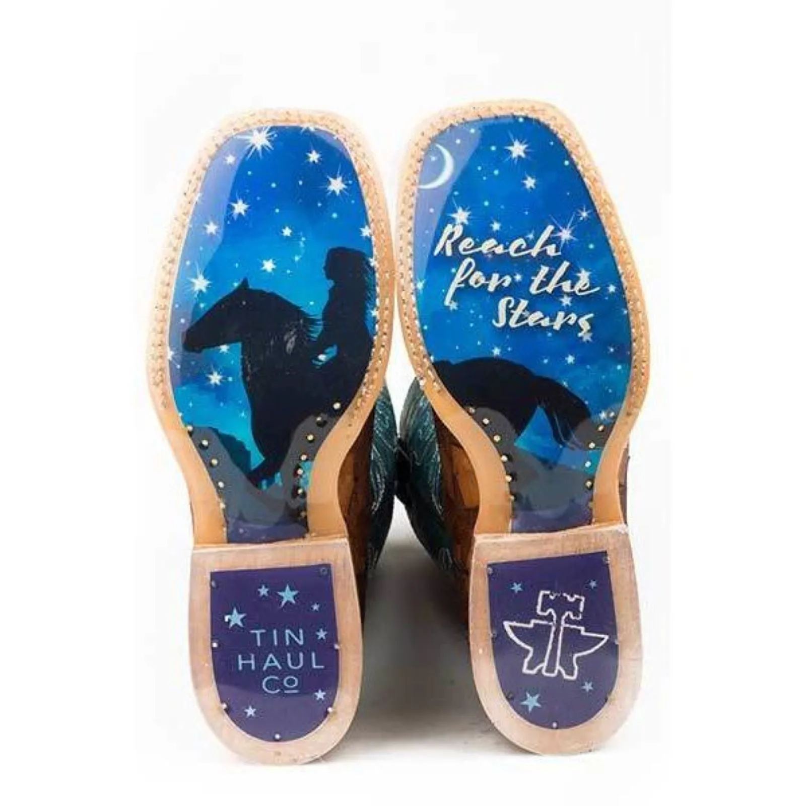 Women's Tin Haul Wish Upon A Star Boots With Dream Rider Sole Handcrafted Brown