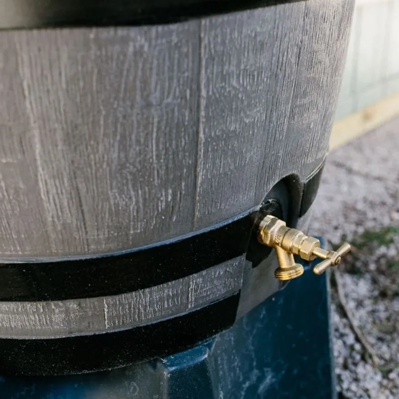 Woodgrain Rain Barrel w/ Flat-back