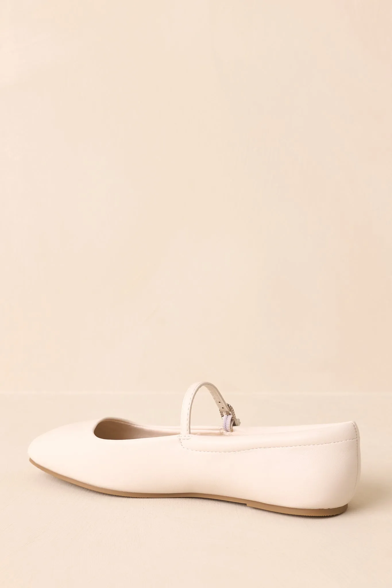 You Know The Way Ivory Faux Leather Mary Jane Flats
