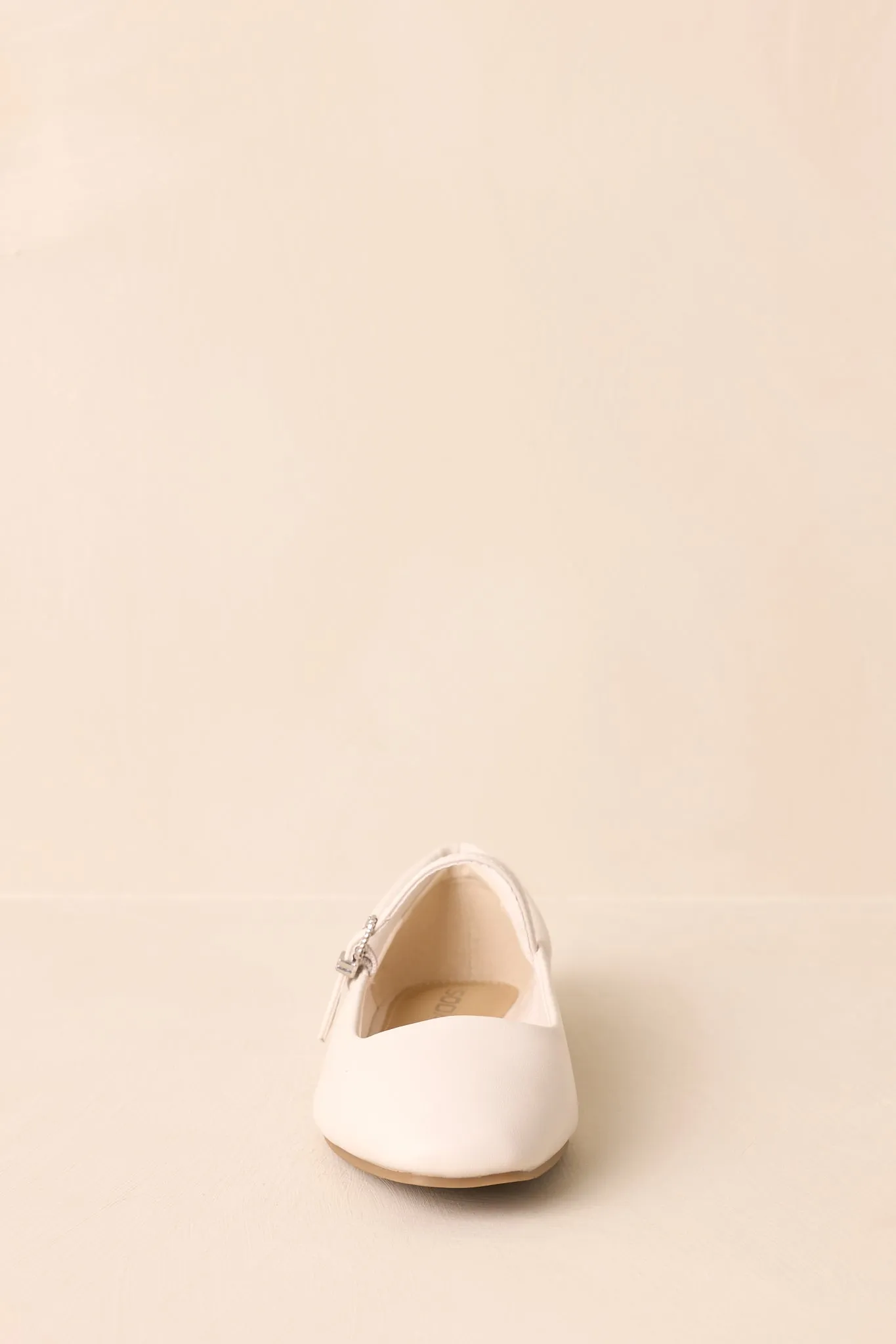 You Know The Way Ivory Faux Leather Mary Jane Flats